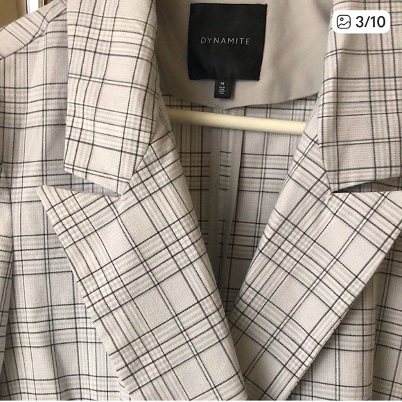 🤍🩶 Theory White and Gray Plaid Blazer 🤍🩶 - Picture 5 of 8